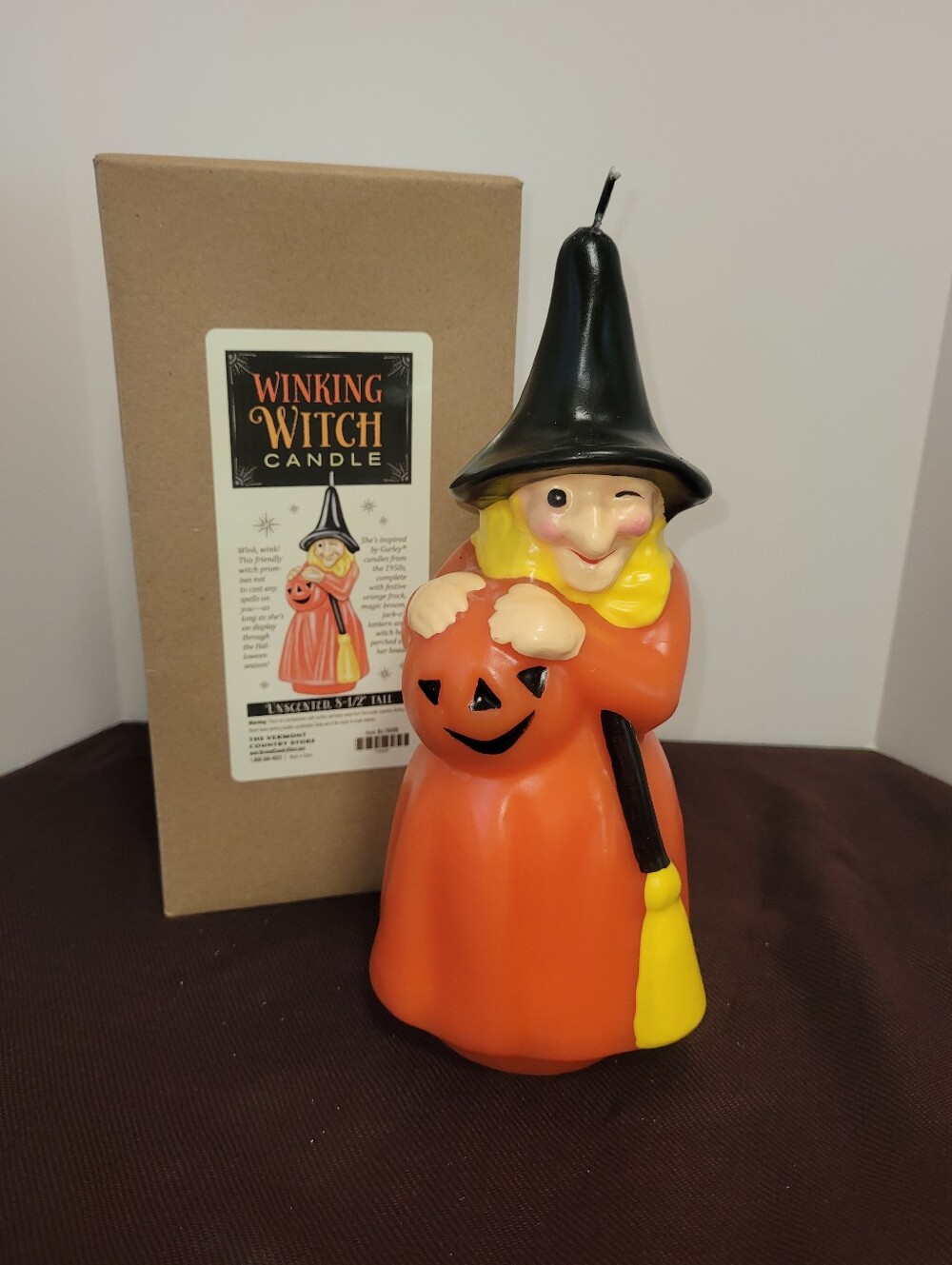 Nos Vermont Country Store  Winking Witch 9" Candle